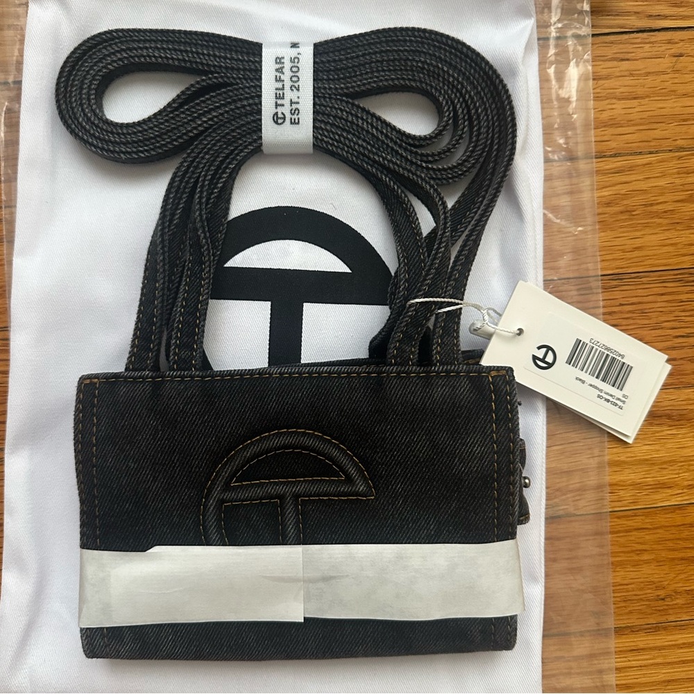 Telfar Small Black Denim Shopper NWT